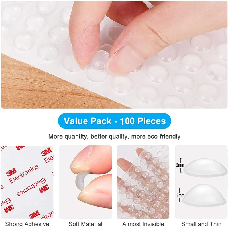 Clear Adhesive Bumper Pads Silicone Cabinet Door Bumpers Drawer Stop Bumper Pads Furniture Protective er Doors Wall Stop