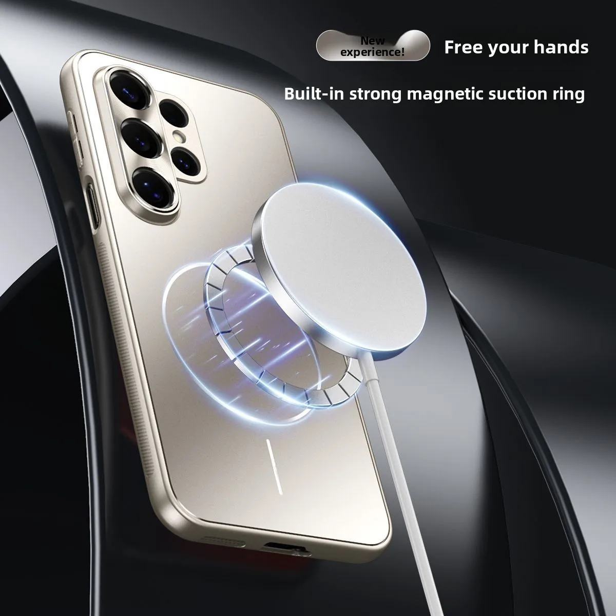 Magnetic Electroplated Frosted Shockproof Bumper Case with Metal Lens Frame
