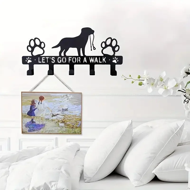 Metal Iron Art Pet Dog Hanger 5 Hooks Coat Key Lead Leash Wall Rack Holder Organizer Towel Rack Organizer Storage rack hook 3
