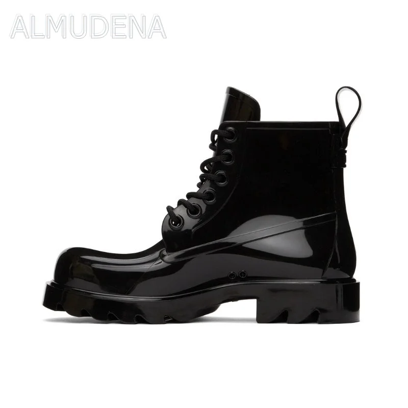 

Autumn And Winter Hot Selling Leather Lace Up Ankle Boots Fashion Design New Comfortable Low Heel Platform Men Short Boots