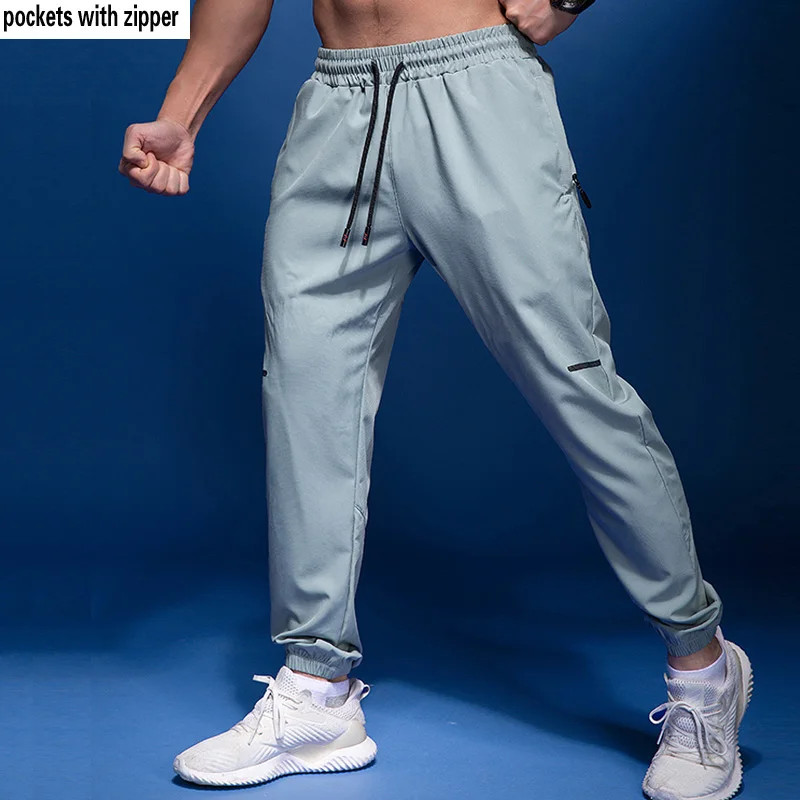 New Sport Pants Men Running Pants with Zipper Pockets Soccer