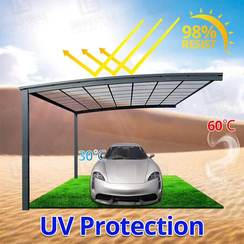 Goods made to order Outdoor waterproof carport arched pergola carport sun protection car shelter garage