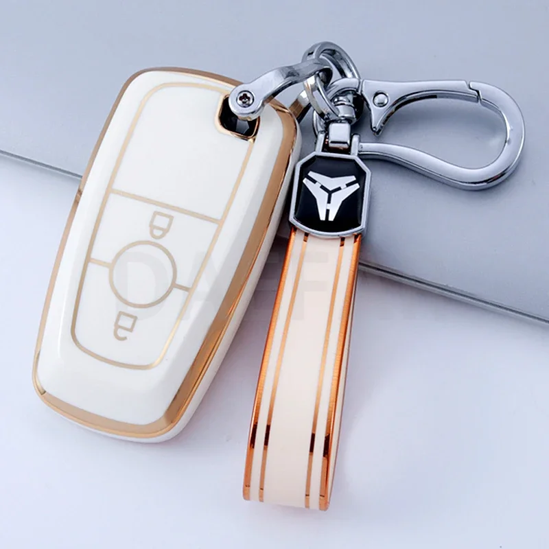 QBUC Funda Para Llavero Ford, Funda De TPU Suave De Protección Completa