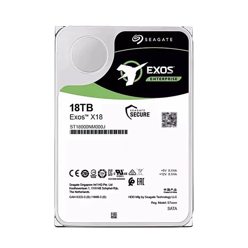 Sea-gate 18TB HDD Exos X18 ST18000NM000J 7200 RPM SATA 6Gb/s 256MB Cache 3.5-Inch 18T Enterprise Server PC Hard Disk Drive