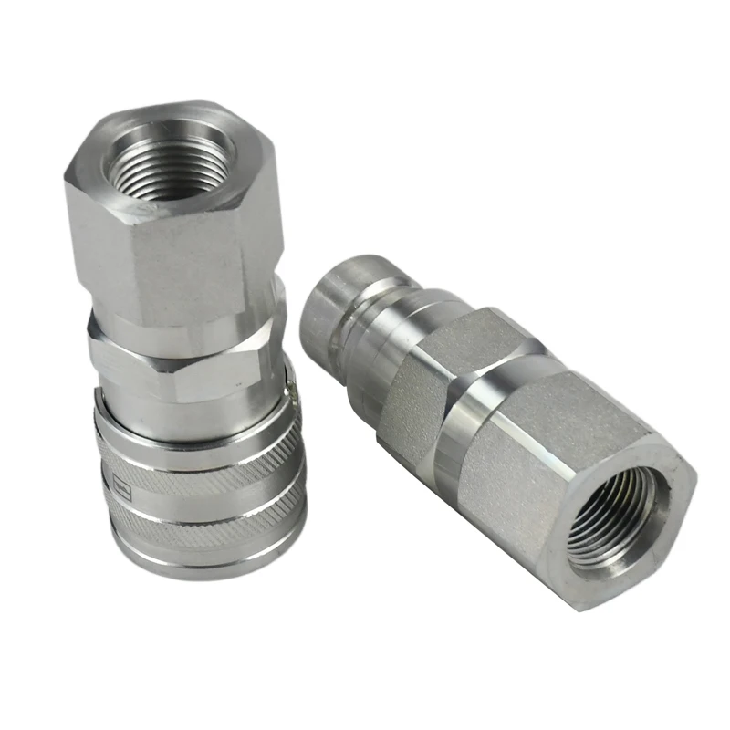 5/8" SAE Flat Face Hydraulic Quick Connect Couplers Compatible With Caterpillar CAT Excavator 216B 226B 232B 236B 242B 246 246B