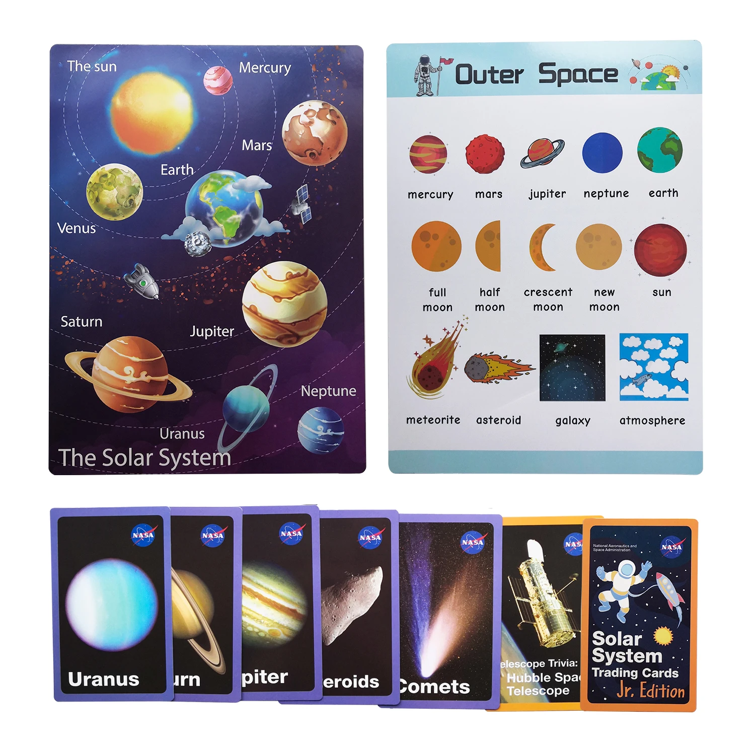 17 Cards Space Solar System Star Educational Flash Card for Toddlers English card for 2-4 years kids children learning toys 2