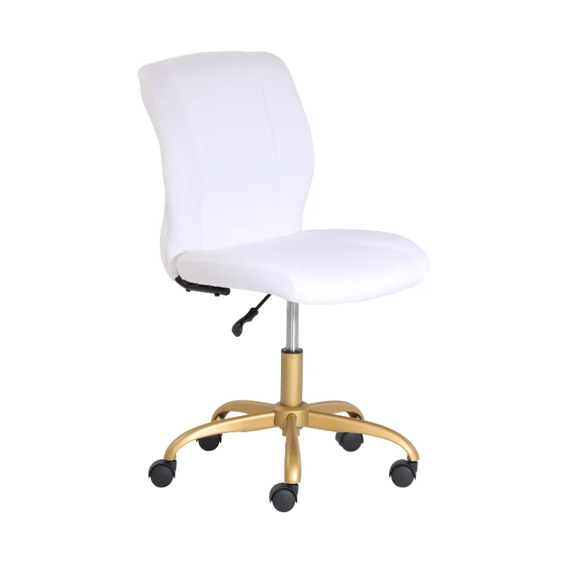 Mainstays White Pink Plush Velvet Office Chair