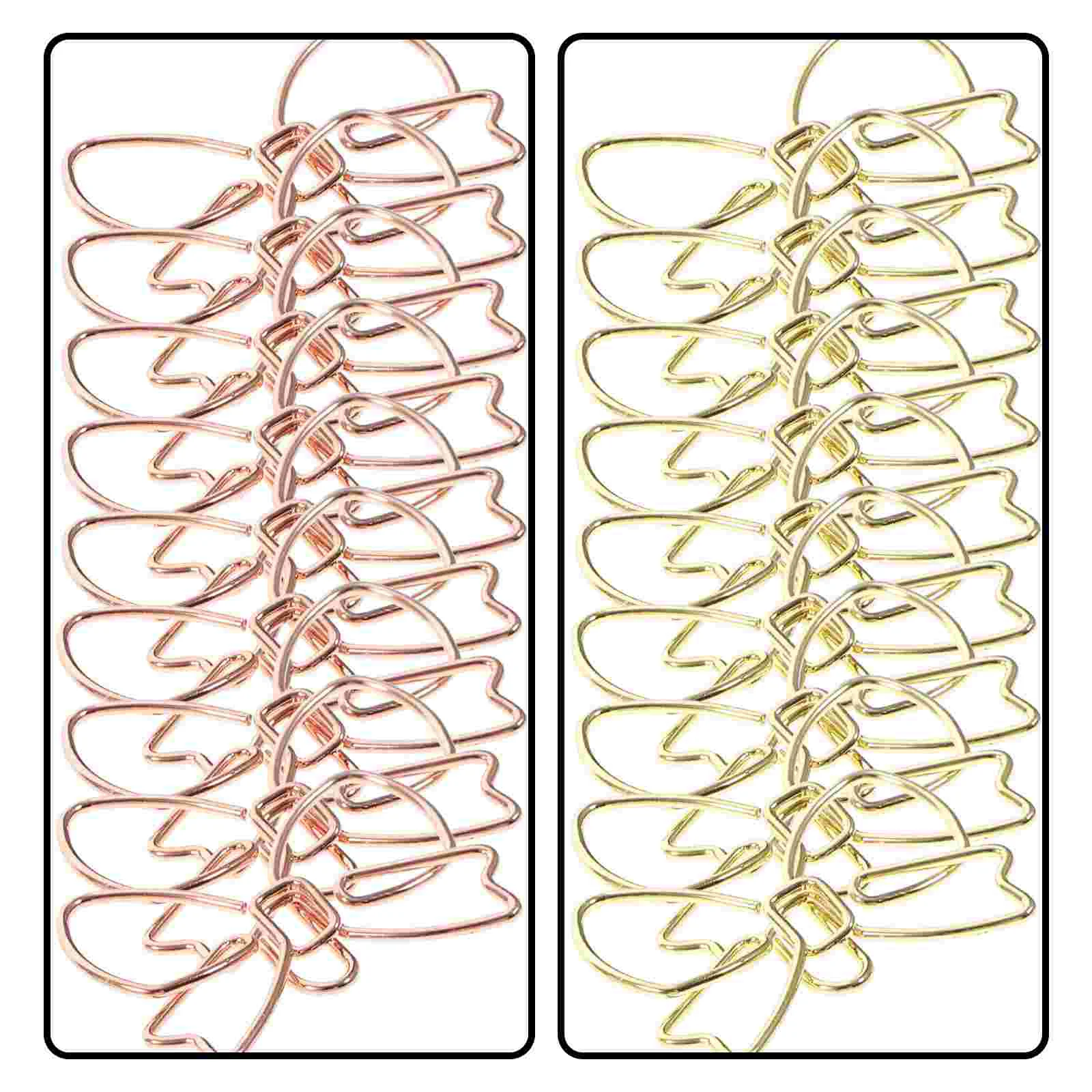 Bow Shaped Paper Clips Metal Butterfly Office Supplies Students Desk Accessories Document Fixing Clips Shaped Bills 20 Pcs
