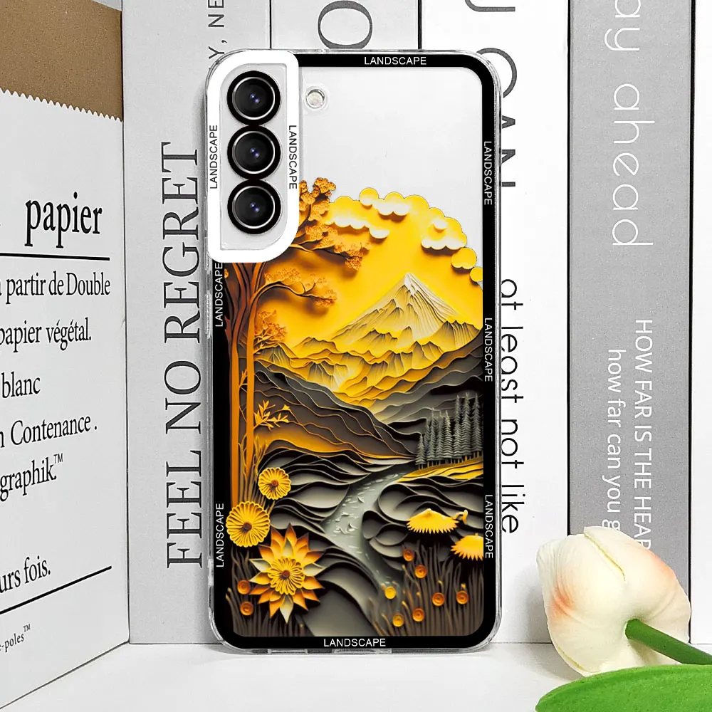 Creative Mountain Landscape Transparent Phone Case Cover