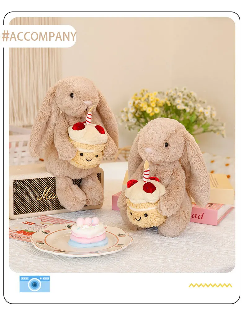 Jellycat Bashful Beige Bunny 'Birthday' - Brand New With Tags