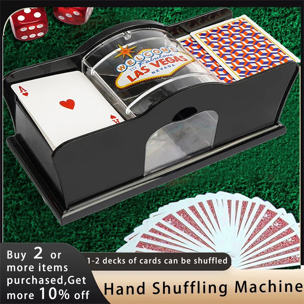 Shuffler Hand Shuffler Poker Table Games Easy to use manual shuffler hand crank shuffles 1-2 decks Easy hand crank system