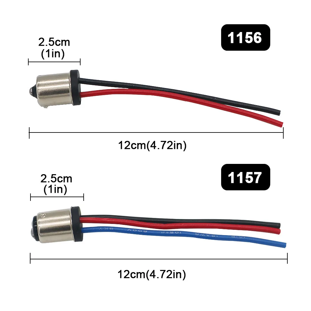 2pcs BAY15S 1156 BAY15D 1157 Male Adapter Wiring Harness For Tail Lamp Headlight Signal Retrofit