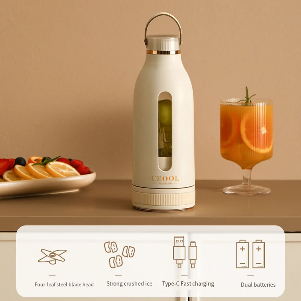 

Mini Portable Blender Bottle 400ML Electric Juicer Mixer Machine Fruit Juice Food Extractor Kitchen Automatic Milkshake Maker믹서기