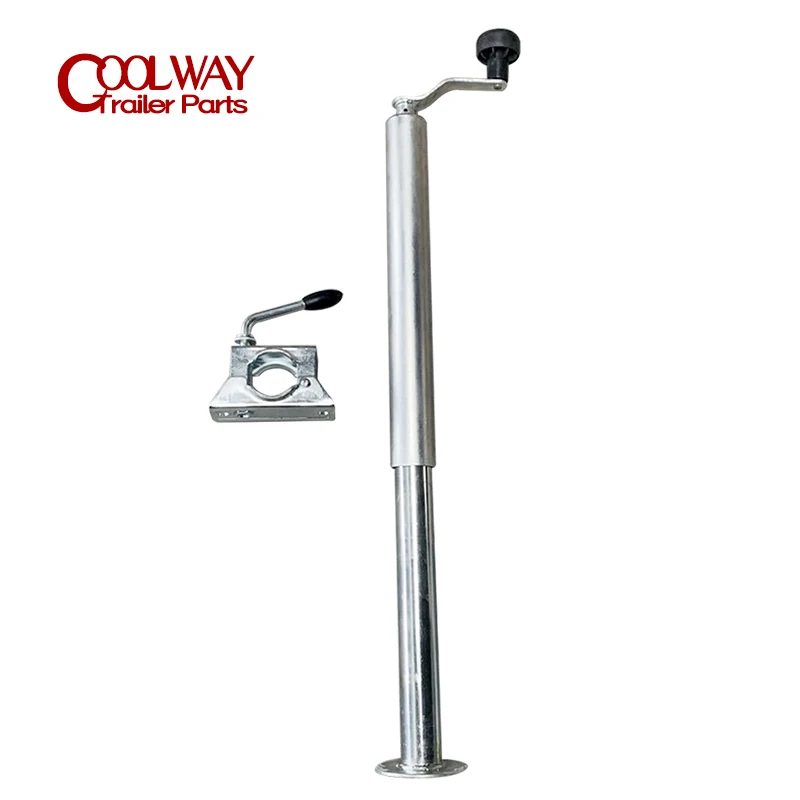 Zinc Coated 48MM Trailer Prop Stands Foots Support Parking Legs Corner Stead Jacks With Clamp RV Parts Caravan Camper Accessorie removable trailer jack caster wheel with pin zinc finished metal 1200 lbs camper boat swivel parts rv caravan accessories