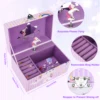 Unicorn Music Box Girl's Jewelry Storage Box with Rotating Unicorn Ballet Bedroom Decoration Birthday Christmas Gifts for Kids 2