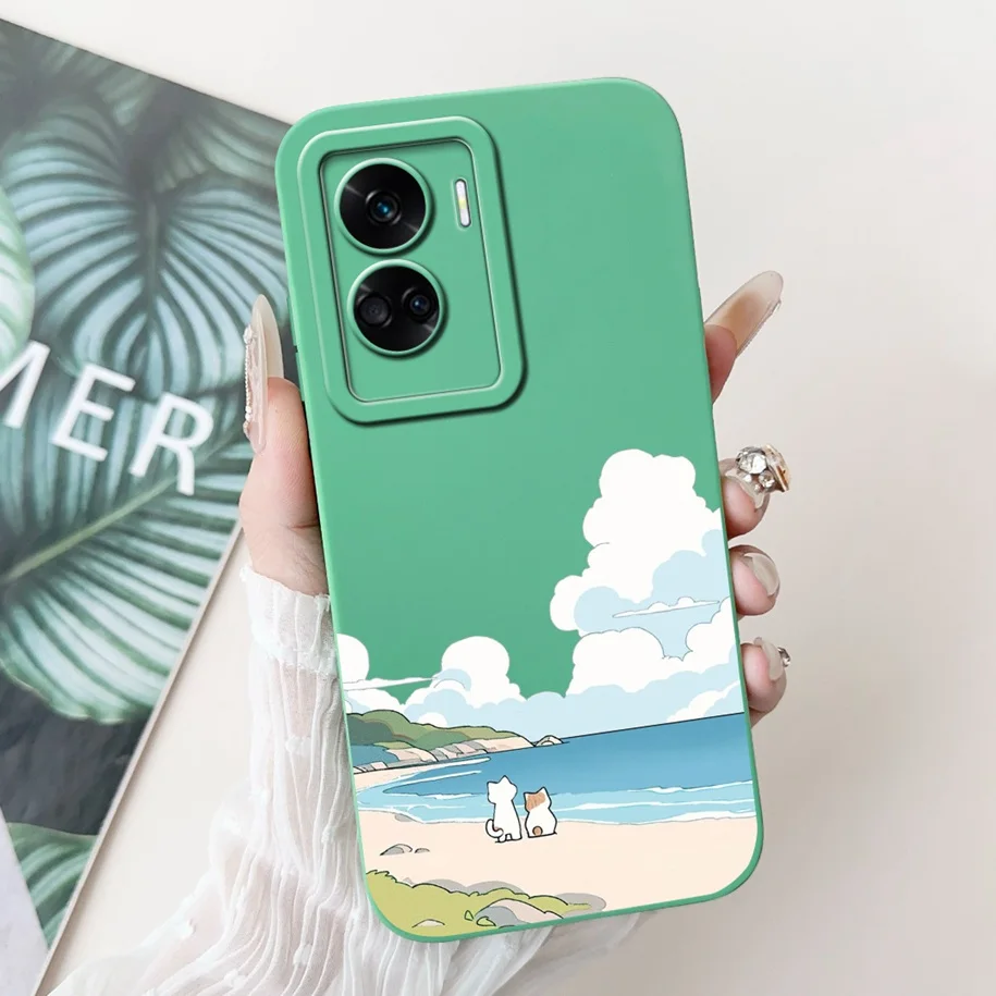 Shockproof Soft Liquid Silicone Phone Case with Popular Flower Design