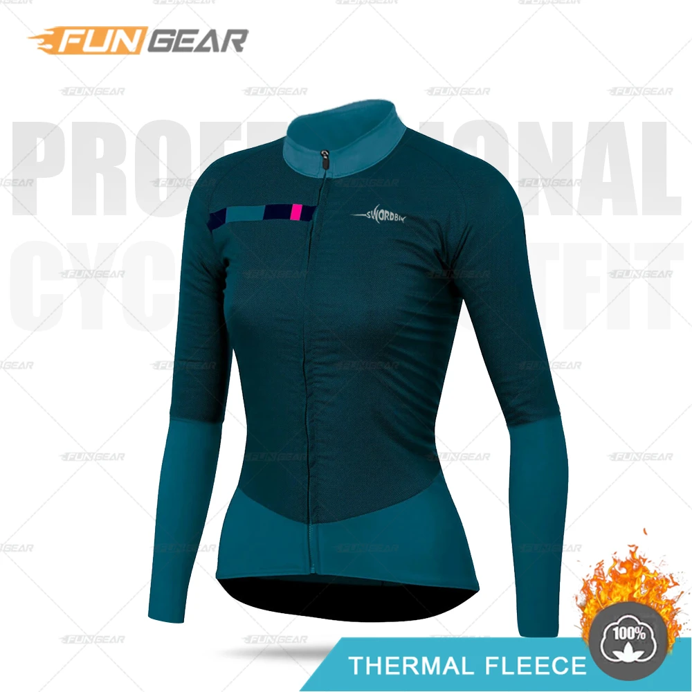 Cycling Shirt Women Sweater Women Winter Jacket Triathlon Long Sleeve Cycling Sweatshirt Maillot ciclismo MTB Cycling Clothing Shirt Keep Warm