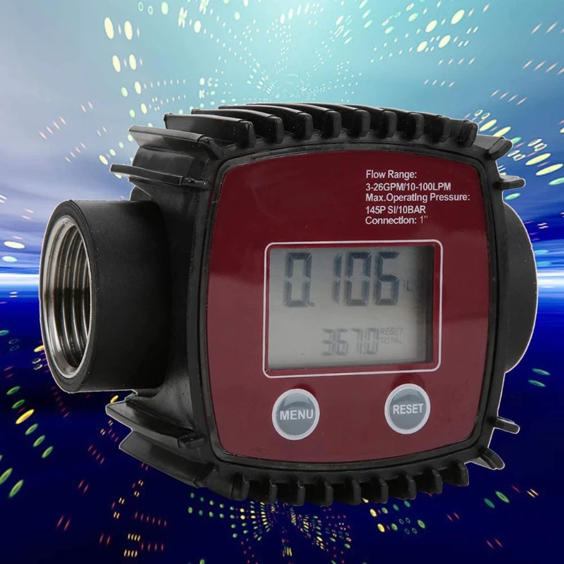 Flow Meter Inline Digital Display for TURBINE Meters Plastic Liquid Flow Meters 10-100 LPM Female Thread Flowme