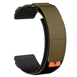 Nylon Quick Fit Strap Loop Band, 22mm/26mm, Versatile Fitness Watch Accessory - 22mm (Khaki)