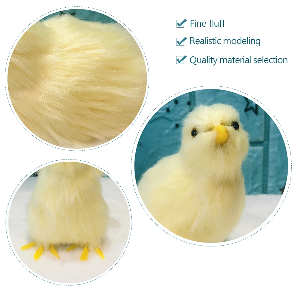 Simulation Chick Rabbit Plush Toy Children Cognition Chicken Model Figurine Realistic Furry Animal Doll Chicken Easter Gift 6