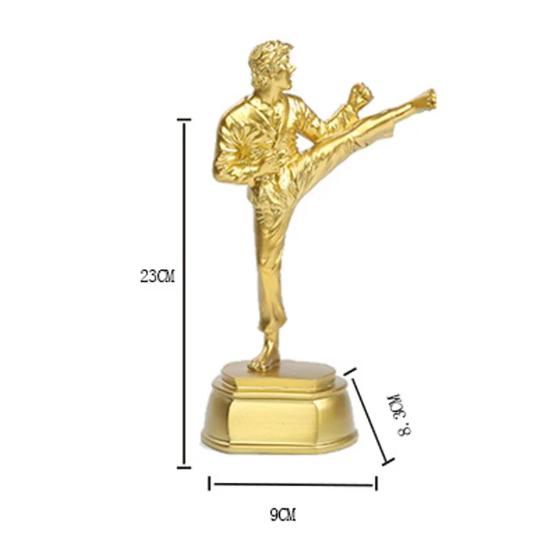 Trophée De Musculation Homme - Figurine Dorée Sur Colonne - Base Lestée Noire