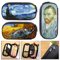Van Gogh SunflowerThe Starry Night Paint Pencil Case Women Classic Oil Painting Stationary Bags Pencil Box School Supplies 1
