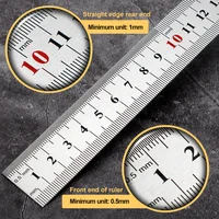 Straight Ruler Double Side Stainless Steel Metric Ruler Precision Measuring Tool 15cm/20cm/30cm/50cm School Office Supplies 2