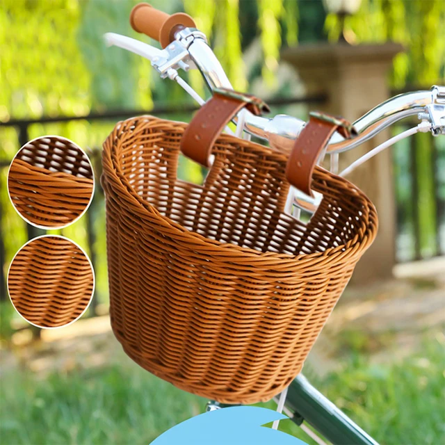 Cesta de bicicleta tejida con correa para niños, bolsa de transporte de  ratán hecha a mano de alta calidad, Scooter, niño y niña - AliExpress
