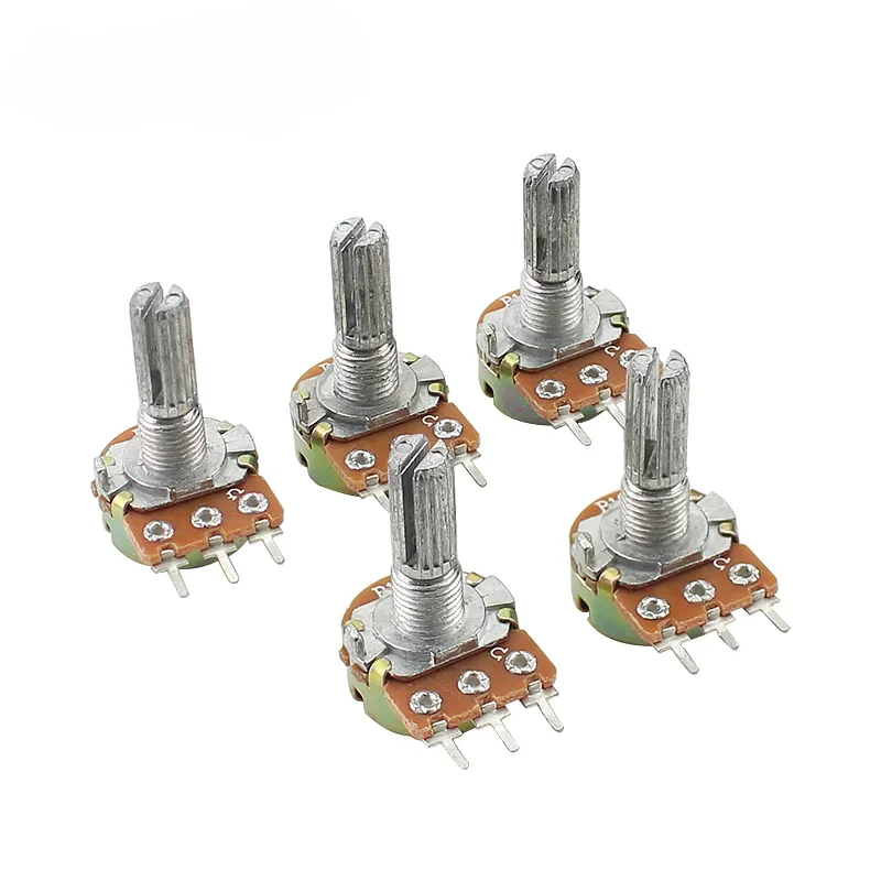 5PCS WH148 20mm 3pin Linear Potentiometer 1K 2K 5K 10K 20K 50K 100K 250K 1M Potentiometers Kit With Nuts And Washers