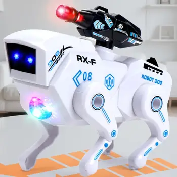 Cane Robot Elettrico Giocattolo per Bambini, Animale Domestico Elettronico Bionico con Effetti Sonori e Luminosi, Cucciolo Robot Interattivo Educativo