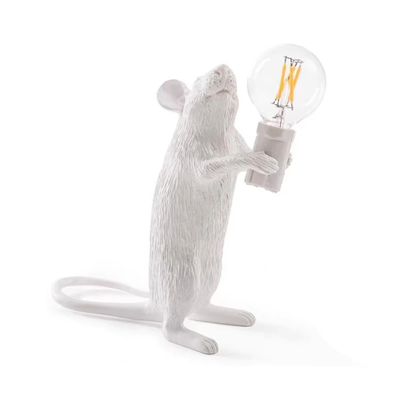 Modern LED Table Lights Resin Animal Rat Cat Squirrel LED Night Lights Mouse Table Lamps Home Decor Desk Lamp Lighting Fixtures 4