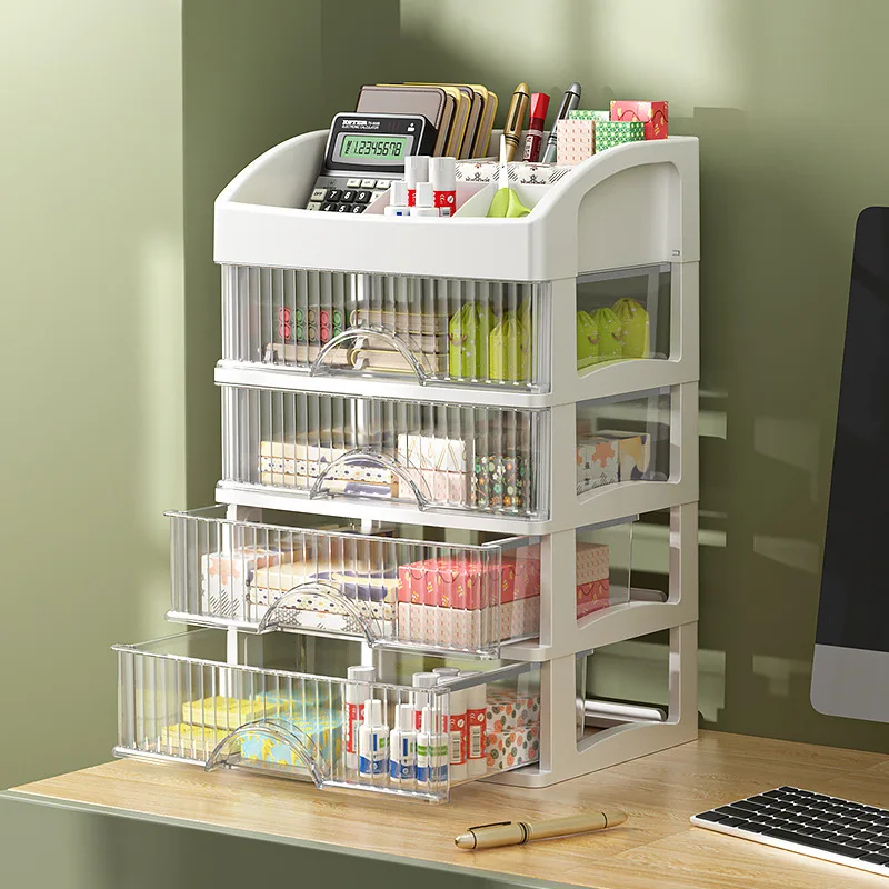 신형 서랍형 수납함 투명 보석 스킨케어 수납함 대용량 데스크탑 물품 방진 사무용품