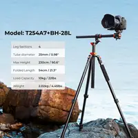 K&F CONCEPT 90 inch/2.3m Camera Tripods Aluminum Alloy Tripod Reversible Detachable Monopod with Plate Lock 360 ° Panoramic Head - Image 2