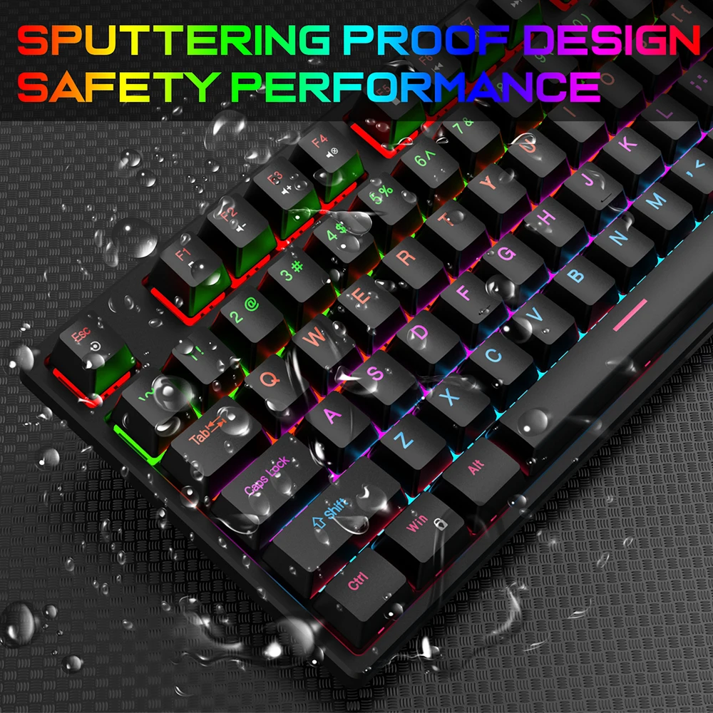KEBIDUMEI 104 Keys Wired Keyboard RGB Backlit Gaming Mechanical Keyboard Detachable Cable Ergonomic Keyboards For Laptop Gamer - 6