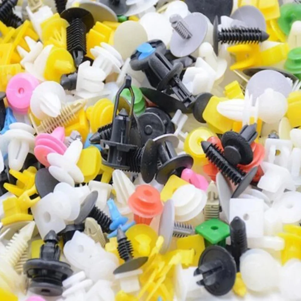 Car Clips Fastener Screws Kit Bumper Plastics Fender Push Pin Rivet Door Trim Panel Retainer 100pcs