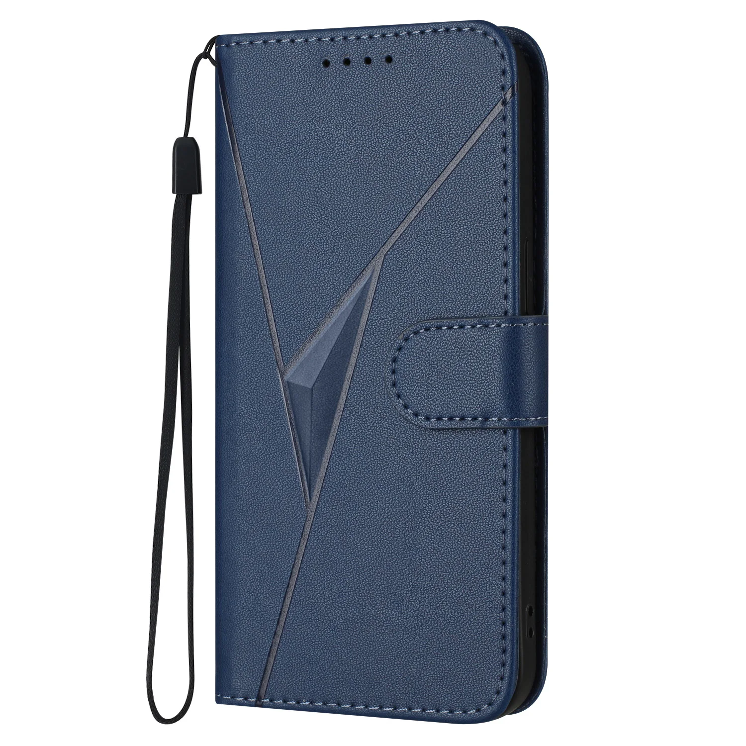 Leather Flip Wallet Phone Case with Card Slot & Book Strap