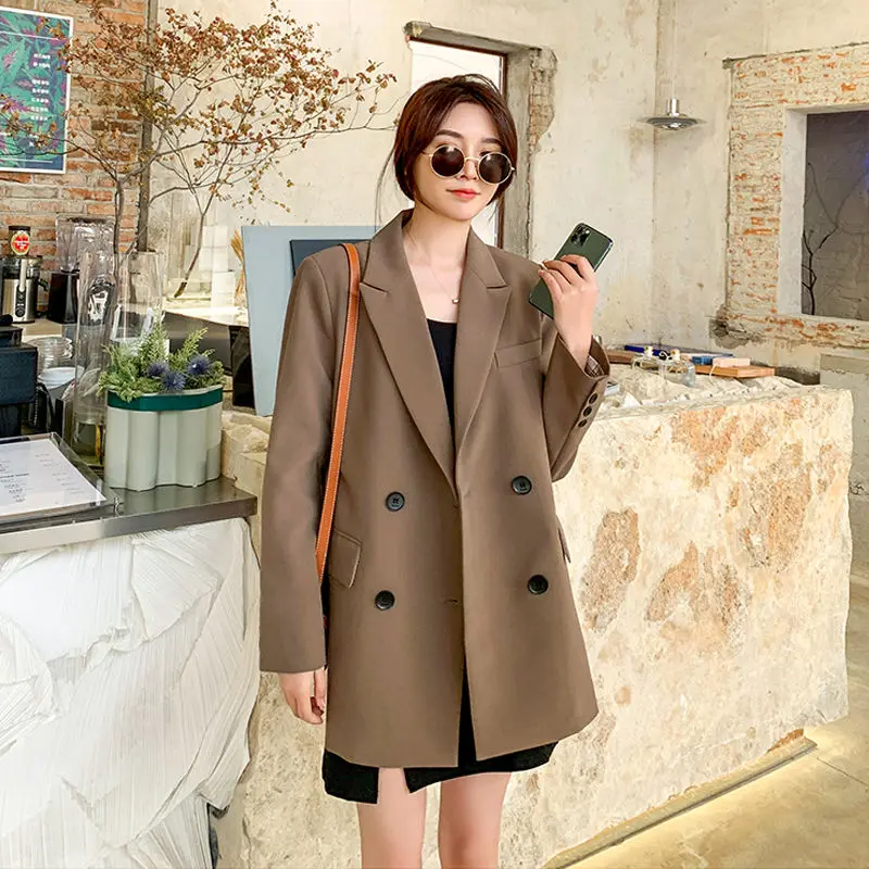 

Single Women's Blazer Suits Spring Autumn Casual Blazers Woman 2023 New Collection Chic And Elegant Jacket Loose Long Coat Mujer