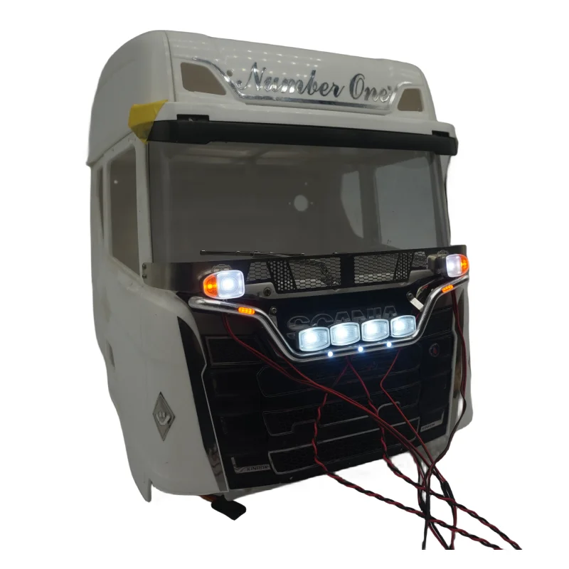 Aluminum Rod Lamp LED Light Spotlight for Tamiya 1/14 RC Truck Scania 770s 56371 56323 Actros Volvo Tractor Trailer LESU Tamiya 4