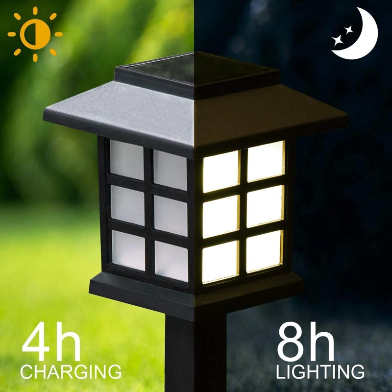 Solar Garden Lights Outdoor LED Pathway Lamp Waterproof Walkway Decor for Patio Landscape Yard Driveway