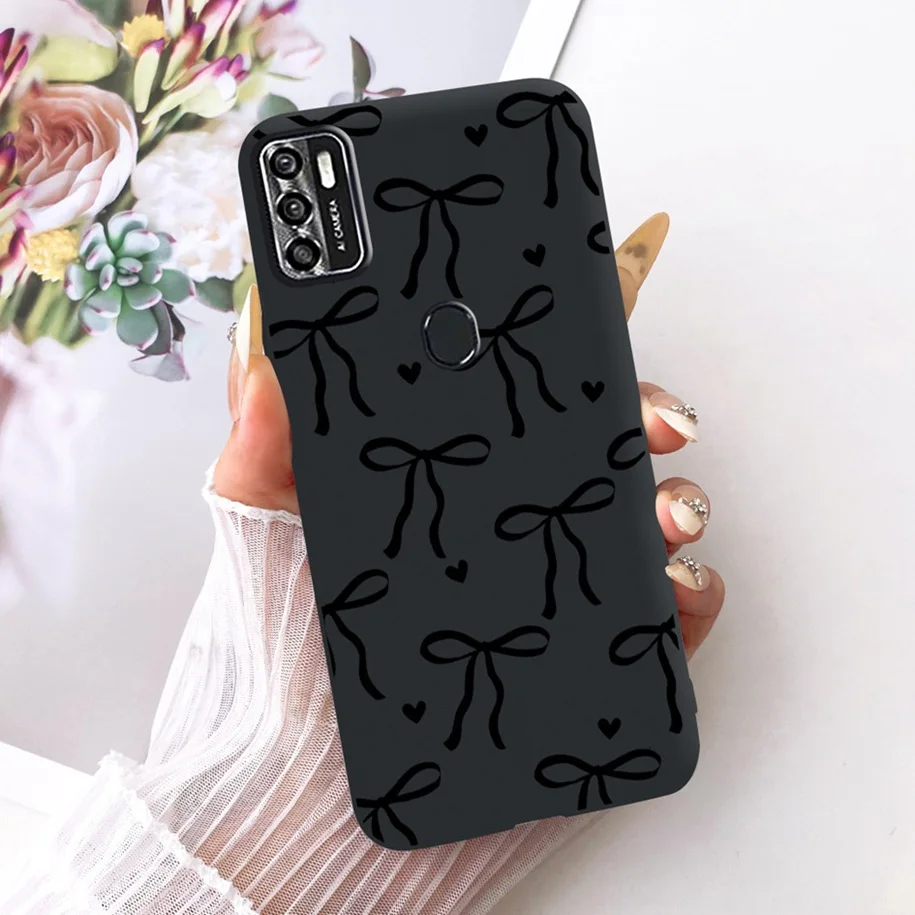 Floral Soft Black Silicone Bumper Phone Cover