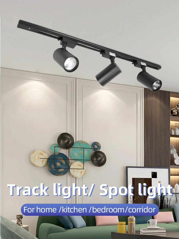 LED Track Light Ceiling Decoration Spot Led COB Rail Lamp 220V Fixture for Living Room Clothing Store Full Set Track Lighting 3