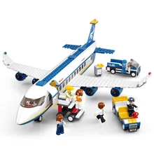 

Children Educational Toys 463 Building Blocks Model Airplane Bus City Airport Brinkdos