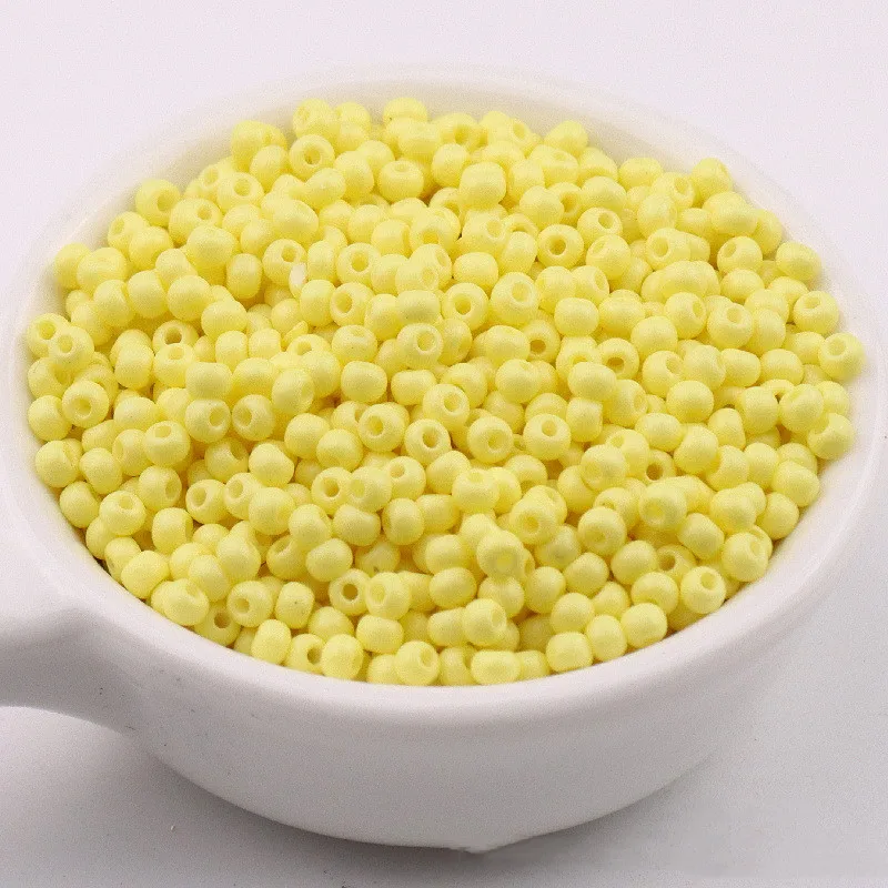 High-Quality Wear-Resistant Solid Color Glass Rice Beads