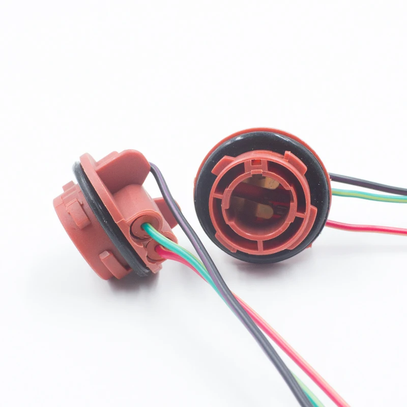 2pc car BAY15D 1157 LED brake light bulb socket BA15S 1156 adapter harness plug connector 1156 1157 Wiring Socket