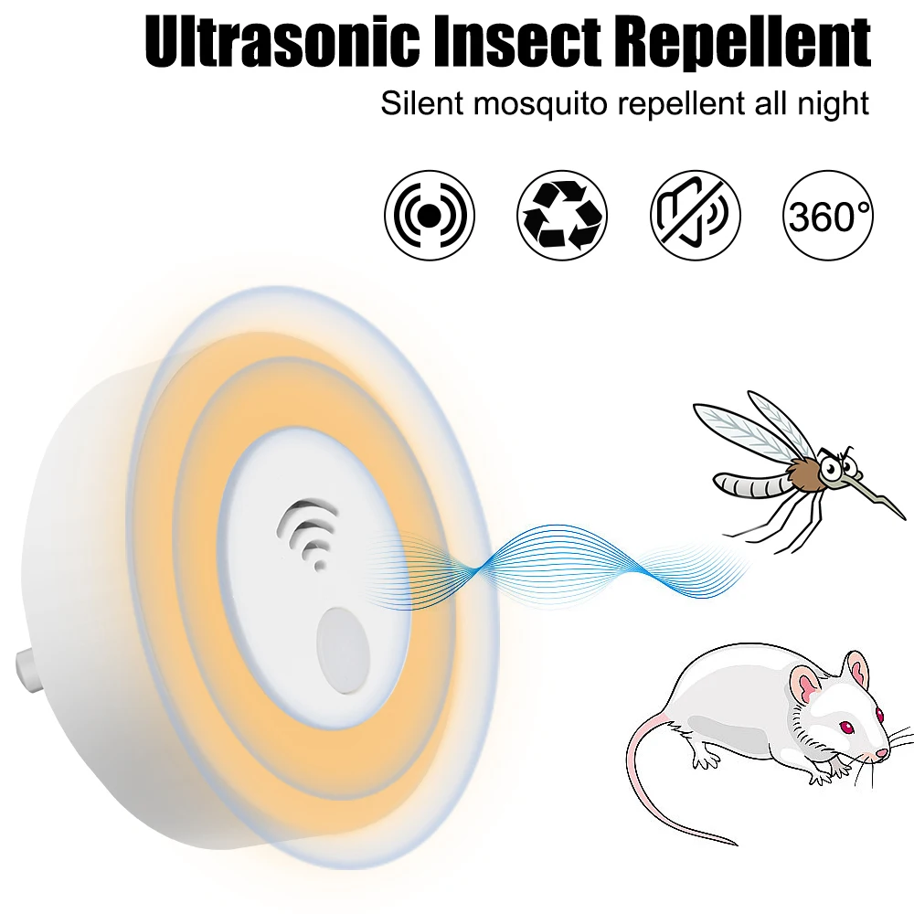Mosquito Killer Light Household Electronic Mosquito Killer Eu/Us Plug Ultrasonic Mosquito Repeller Mouse Killer