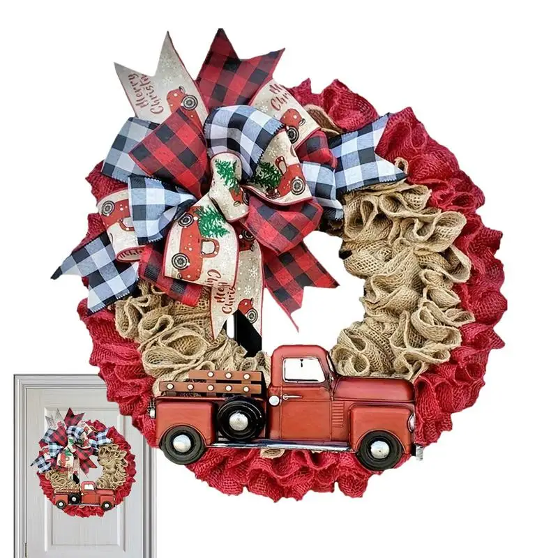 

15.74inch Christmas Door Wreath wall decorations hanging ornaments Front Door Decoration Wreath for Window Porch Fireplace