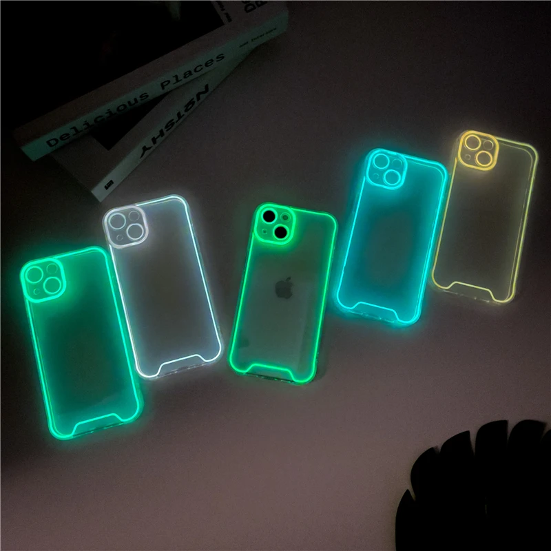 Nachtlampje Lichtgevende Silicone Soft Case Voor Iphone 14 Plus 13 12