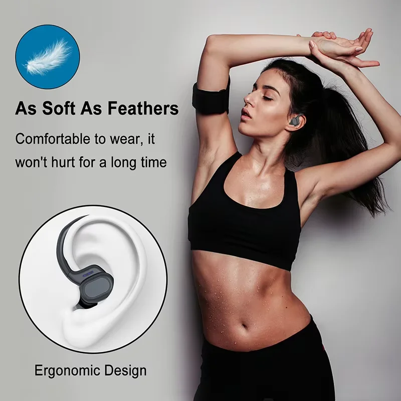 Cuffie Sportive Wireless Originali Bluetooth 5.3 Over-Ear con Ganci Auricolari, Auricolari Sportivi Impermeabili per Corsa, Cuffie In-Ear - immagine 2