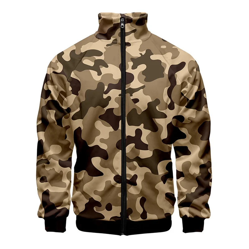 thumbnail image 1 of Chaqueta de camuflaje con estampado 3D para hombre, abrigo de manga larga con estampado moderno y moderno, chaquetas de calle de gran tamaño con cremallera para primavera y otoño, 1 of 5