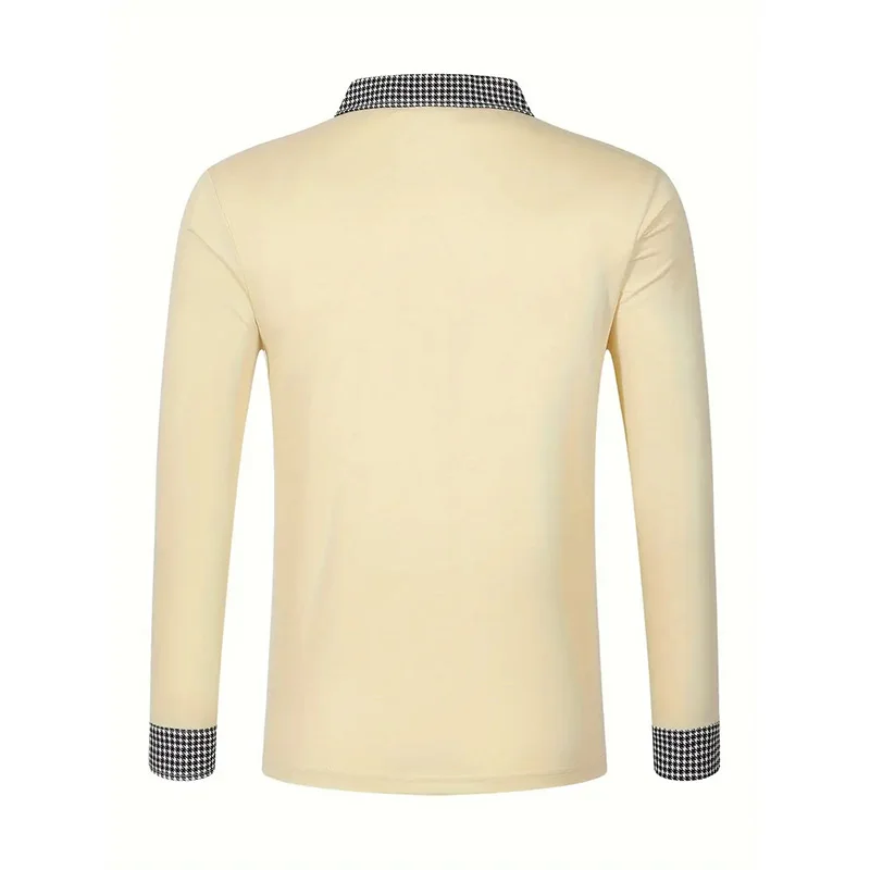 Spring and Autumn Men's Long Sleeve Polo Shirt Classic Business Office T-shirt Male Street Casual Fashion Solid Color Top
